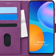 Microsonic Huawei P Smart 2021 Fabric Book Wallet Mor Cep Telefonu Kılıfı