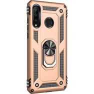 Microsonic Huawei P30 Lite Military Ring Holder Gold Kılıf