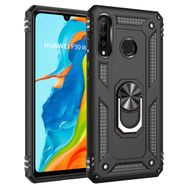 Microsonic Huawei P30 Lite Military Ring Holder Siyah Kılıf