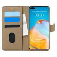 Microsonic Huawei P40 Fabric Book Wallet Gold Cep Telefonu Kılıfı