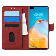 Microsonic Huawei P40 Fabric Book Wallet Kırmızı Cep Telefonu Kılıfı