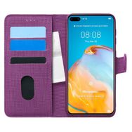 Microsonic Huawei P40 Fabric Book Wallet Mor Cep Telefonu Kılıfı