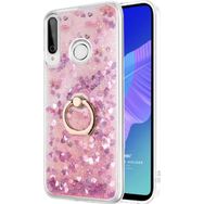 Microsonic Huawei P40 Lite E Glitter Liquid Holder Pembe Cep Telefonu Kılıfı