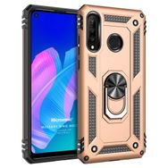 Microsonic Huawei P40 Lite E Military Ring Holder Gold Cep Telefonu Kılıfı