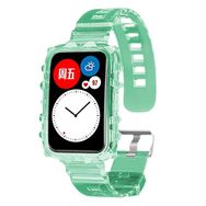 Microsonic Huawei Watch Fit Transparent Clear Band Yeşil Kordon