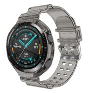 Microsonic Huawei Watch Gt2 Uyumlu 46 mm Transparent Clear Band Siyah Kordon