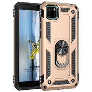 Microsonic Huawei Y5P Military Ring Holder Gold Cep Telefonu Kılıfı