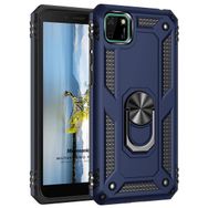 Microsonic Huawei Y5P Military Ring Holder Lacivert Cep Telefonu Kılıfı