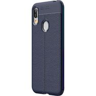 Microsonic Huawei Y6 2019 Deri Dokulu Lacivert Silikon Kılıf