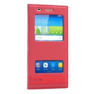 Microsonic Huawei Y6 II Dual View Gizli Mıknatıslı Kırmızı Kılıf