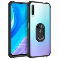 Microsonic Huawei Y9S Grande Clear Ring Holder Siyah Cep Telefonu Kılıfı
