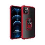 Microsonic iPhone 12 Pro Grande Clear Ring Holder Siyah Cep Telefonu Kılıfı