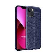 Microsonic iPhone 13 Mini Deri Dokulu Silikon Siyah Cep Telefonu Kılıfı