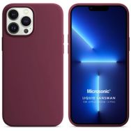Microsonic iPhone 13 Pro Liquid Lansman Silikon Pembe Cep Telefonu Kılıfı