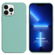 Microsonic iPhone 13 Pro Max Liquid Lansman Silikon Yeşil Cep Telefonu Kılıfı