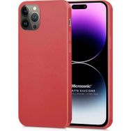Microsonic iPhone 14 Pro Max Matte Silikon Mor Cep Telefonu Kılıfı