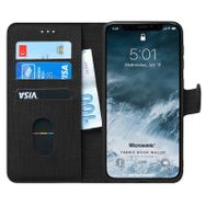 Microsonic iPhone X Fabric Book Wallet Siyah Cep Telefonu Kılıfı