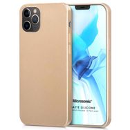 Microsonic Matte Silicone Apple iPhone 12 Pro Max Gold Cep Telefon Kılıfı