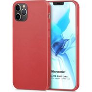 Microsonic Matte Silicone Apple iPhone 12 Pro Max Kırmızı Cep Telefon Kılıfı
