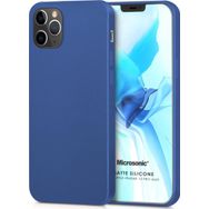Microsonic Matte Silicone Apple iPhone 12 Pro Max Lacivert Cep Telefon Kılıfı