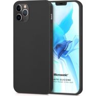 Microsonic Matte Silicone Apple iPhone 12 Pro Max Siyah Cep Telefon Kılıfı