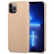 Microsonic Matte Silicone Apple iPhone 13 Pro Max Gold Cep Telefon Kılıfı