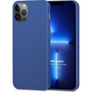 Microsonic Matte Silicone Apple iPhone 13 Pro Max Lacivert Cep Telefon Kılıfı