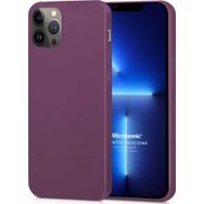 Microsonic Matte Silicone Apple iPhone 13 Pro Max Mor Cep Telefon Kılıfı