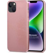 Microsonic Matte Silicone Apple iPhone 14 Plus Rose Gold Cep Telefon Kılıfı