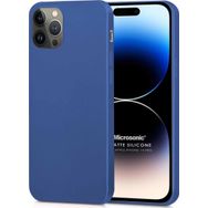 Microsonic Matte Silicone Apple iPhone 14 Pro Lacivert Cep Telefon Kılıfı