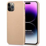 Microsonic Matte Silicone Apple iPhone 14 Pro Max Gold Cep Telefon Kılıfı