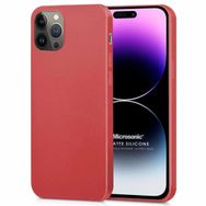 Microsonic Matte Silicone Apple iPhone 14 Pro Max Kırmızı Cep Telefon Kılıfı