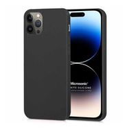 Microsonic Matte Silicone Apple iPhone 14 Pro Siyah Cep Telefon Kılıfı