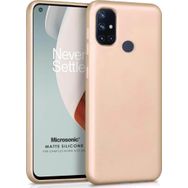 Microsonic Matte Silicone One Plus Nord N10 5G Gold Cep Telefonu Kılıfı