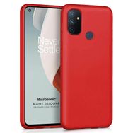 Microsonic Matte Silicone One Plus Nord N100 Kırmızı Cep Telefonu Kılıfı