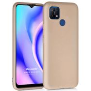 Microsonic Matte Silicone Oppo A15 Gold Cep Telefonu Kılıfı