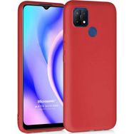 Microsonic Matte Silicone Oppo A15 Kırmızı Cep Telefonu Kılıfı