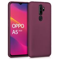 Microsonic Matte Silicone Oppo A5 2020 Mor Cep Telefonu Kılıfı