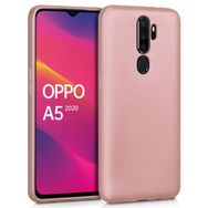 Microsonic Matte Silicone Oppo A5 2020 Rose Gold Cep Telefonu Kılıfı