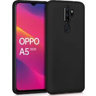 Microsonic Matte Silicone Oppo A5 2020 Siyah Cep Telefonu Kılıfı