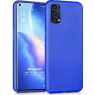 Microsonic Matte Silicone Oppo Reno 5 Pro 5G Mavi Cep Telefonu Kılıfı