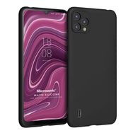Microsonic Matte Silicone Reeder P13 Blue Plus 2022 Siyah Cep Telefonu Kılıfı