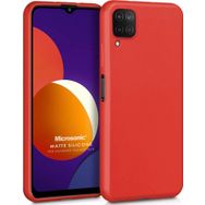 Microsonic Matte Silicone Samsung Galaxy M12 Kırmızı Cep Telefonu Kılıfı