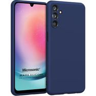 Microsonic Matte Silicone Samsung Galaxy M14 Lacivert Cep Telefonu Kılıfı