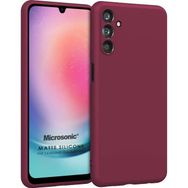Microsonic Matte Silicone Samsung Galaxy M14 Mor Cep Telefonu Kılıfı