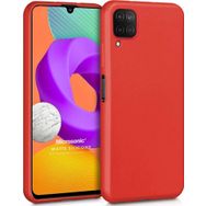 Microsonic Matte Silicone Samsung Galaxy M22 Kırmızı Cep Telefonu Kılıfı