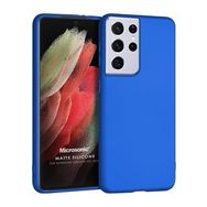 Microsonic Matte Silicone Samsung Galaxy S21 Ultra Mavi Cep Telefonu Kılıfı