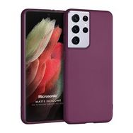 Microsonic Matte Silicone Samsung Galaxy S21 Ultra Mor Cep Telefonu Kılıfı