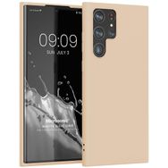 Microsonic Matte Silicone Samsung Galaxy S22 Ultra Gold Cep Telefonu Kılıfı