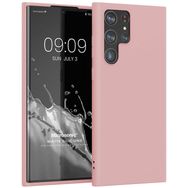 Microsonic Matte Silicone Samsung Galaxy S22 Ultra Rose Gold Cep Telefonu Kılıfı